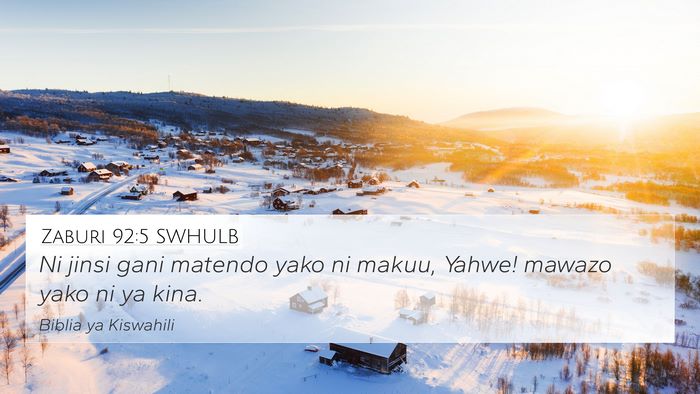 Zaburi 92:5 SWHULB Bible Verse Image