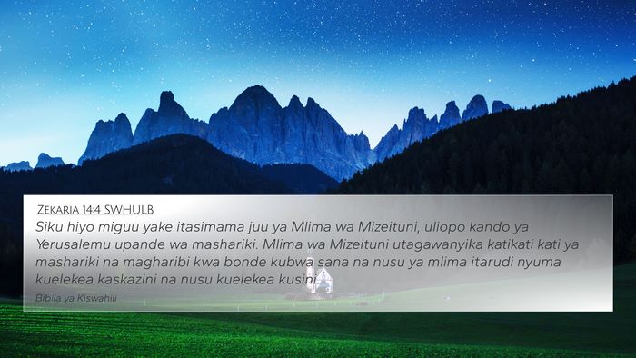 Zekaria 14:4 SWHULB Bible Verse Image
