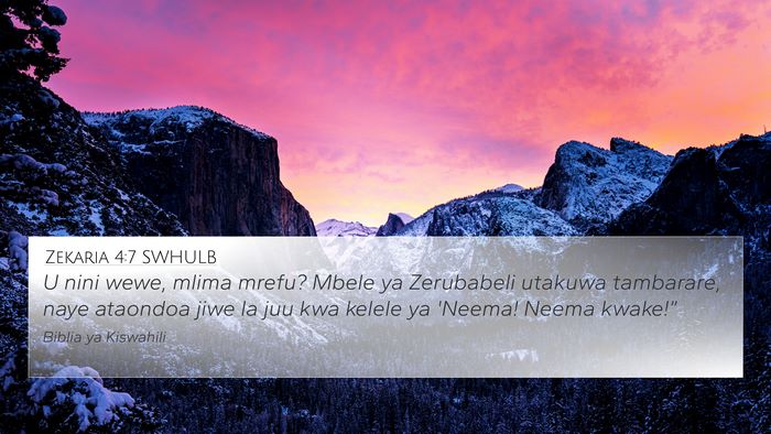 Zekaria 4:7 SWHULB Bible Verse Image