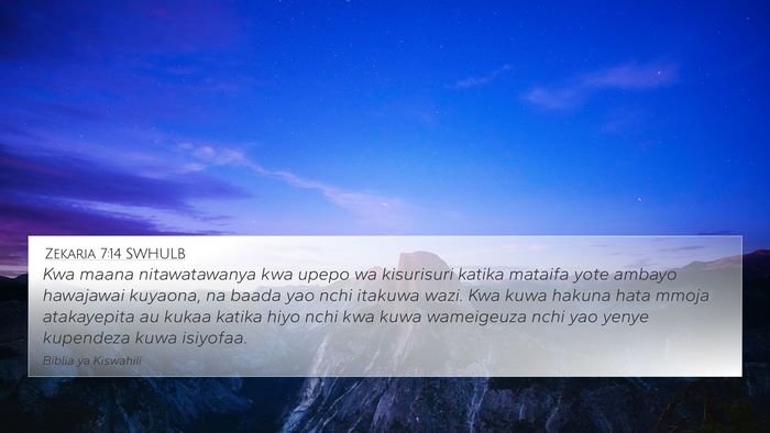 Zekaria 7:14 SWHULB Bible Verse Image