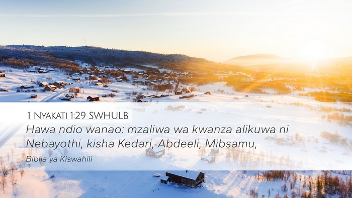 1 Nyakati 1:29 SWHULB Desktop Wallpaper - Hawa ndio wanao: mzaliwa wa kwanza alikuwa ni - Desktop Bible Verse Wallpaper