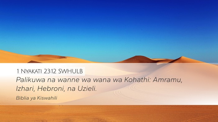 1 Nyakati 23:12 SWHULB Bible Verse Image