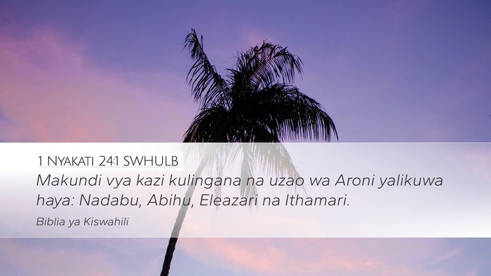 1 Nyakati 24:1 SWHULB Bible Verse Image
