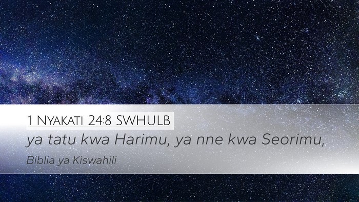1 Nyakati 24:8 SWHULB Bible Verse Image