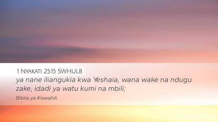 1 Nyakati 25:15 SWHULB Desktop Wallpaper - ya nane iliangukia kwa Yeshaia, wana wake na - Desktop Bible Verse Wallpaper