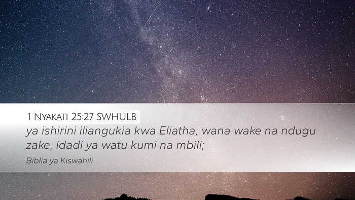 1 Nyakati 25:27 SWHULB Desktop Wallpaper - ya ishirini iliangukia kwa Eliatha, wana wake na - Desktop Bible Verse Wallpaper