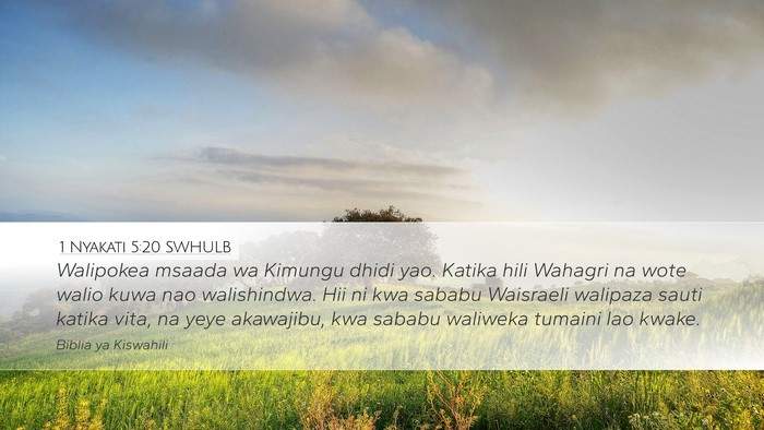 1 Nyakati 5:20 SWHULB Bible Verse Image