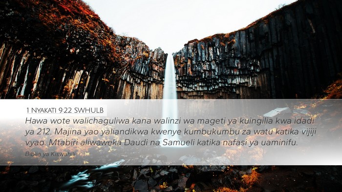1 Nyakati 9:22 SWHULB Bible Verse Image