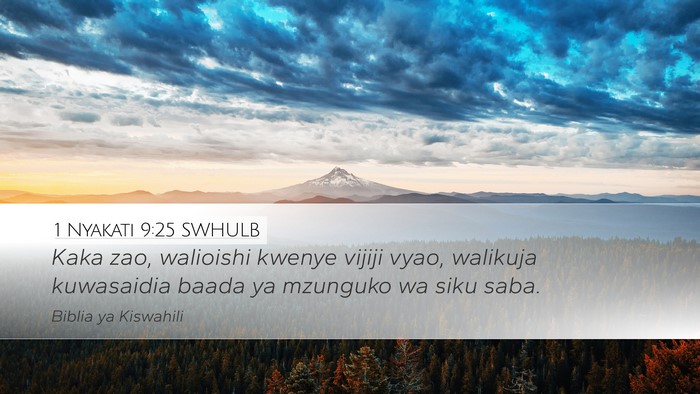 1 Nyakati 9:25 SWHULB Bible Verse Image