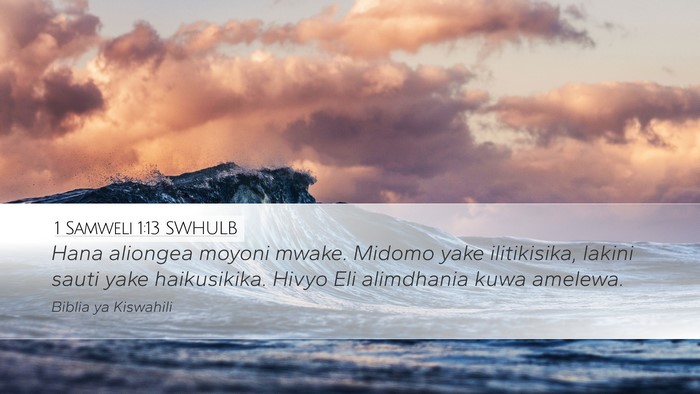 1 Samweli 1:13 SWHULB Bible Verse Image