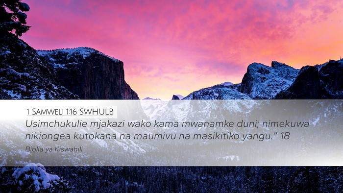 1 Samweli 1:16 SWHULB Bible Verse Image
