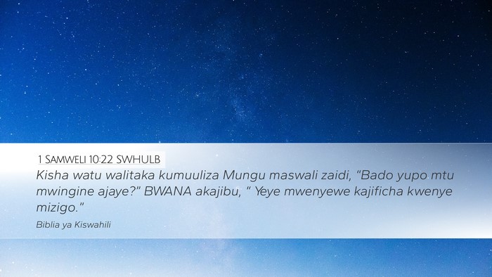 1 Samweli 10:22 SWHULB Bible Verse Image