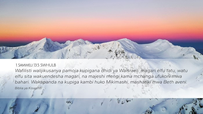 1 Samweli 13:5 SWHULB Bible Verse Image