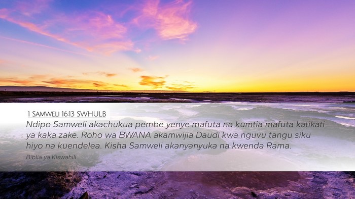 1 Samweli 16:13 SWHULB Bible Verse Image