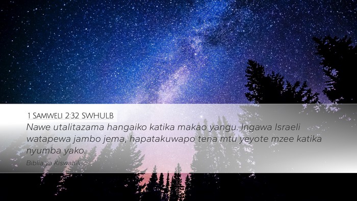 1 Samweli 2:32 SWHULB Desktop Wallpaper - Nawe utalitazama hangaiko katika makao yangu. - Desktop Bible Verse Wallpaper