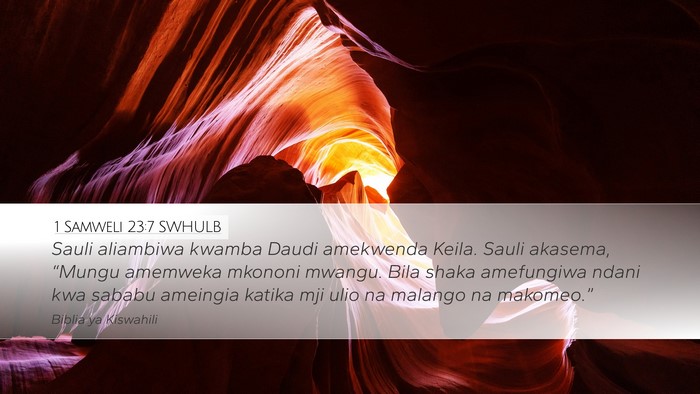 1 Samweli 23:7 SWHULB Bible Verse Image