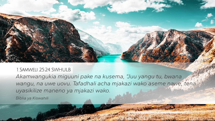 1 Samweli 25:24 SWHULB Bible Verse Image