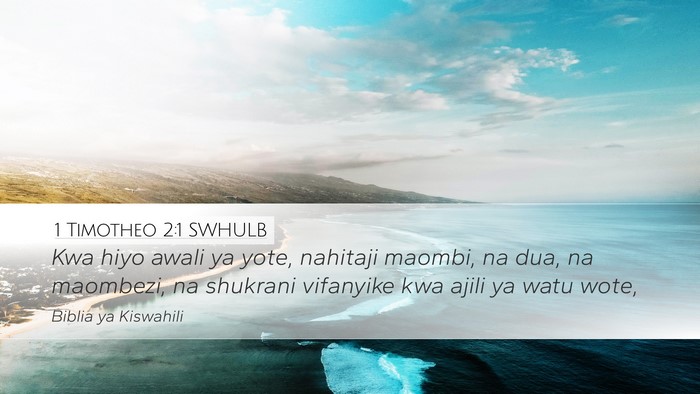 1 Timotheo 2:1 SWHULB Bible Verse Image