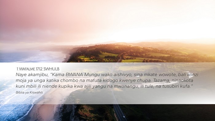 1 Wafalme 17:12 SWHULB Bible Verse Image