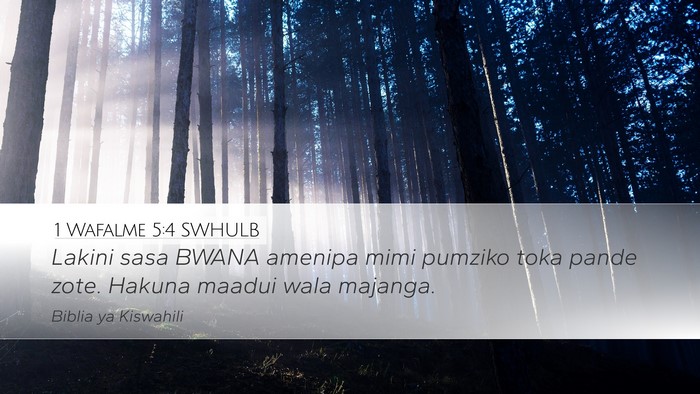 1 Wafalme 5:4 SWHULB Bible Verse Image