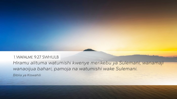 1 Wafalme 9:27 SWHULB Bible Verse Image