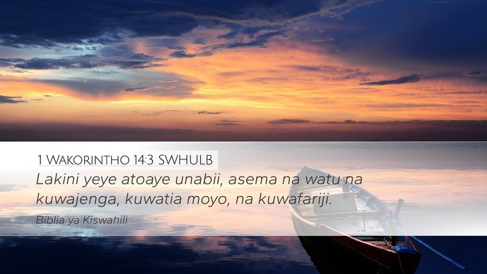 1 Wakorintho 14:3 SWHULB Bible Verse Image