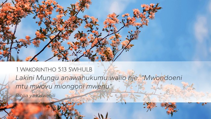 1 Wakorintho 5:13 SWHULB Bible Verse Image