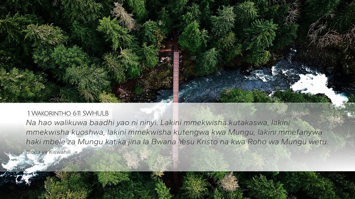 1 Wakorintho 6:11 SWHULB Bible Verse Image