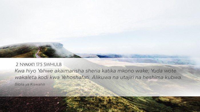 2 Nyakati 17:5 SWHULB Bible Verse Image