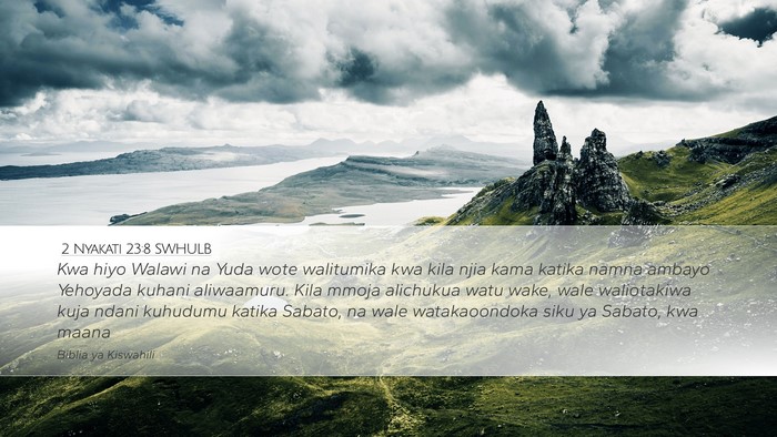2 Nyakati 23:8 SWHULB Bible Verse Image