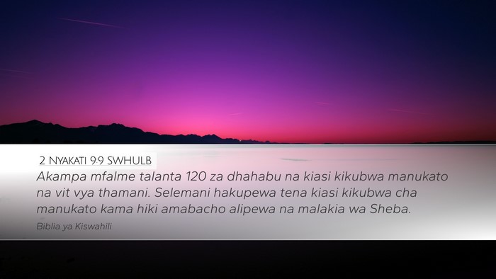 2 Nyakati 9:9 SWHULB Bible Verse Image