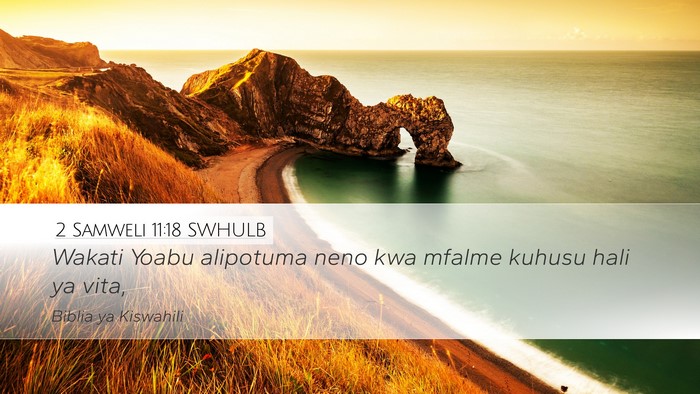 2 Samweli 11:18 SWHULB Bible Verse Image