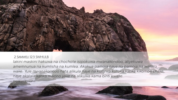 2 Samweli 12:3 SWHULB Desktop Wallpaper - lakini maskini hakuwa na chochote isipokuwa - Desktop Bible Verse Wallpaper
