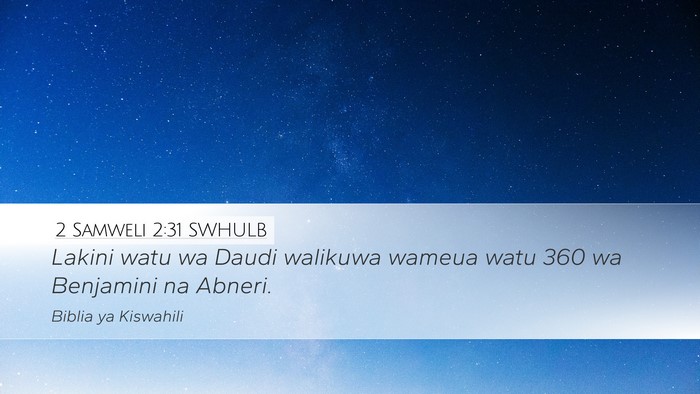 2 Samweli 2:31 SWHULB Bible Verse Image