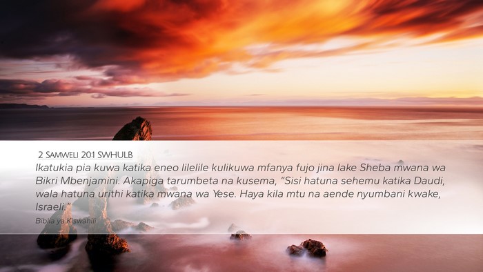 2 Samweli 20:1 SWHULB Bible Verse Image