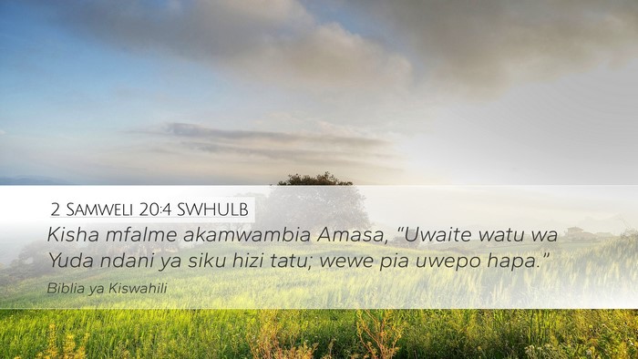 2 Samweli 20:4 SWHULB Bible Verse Image