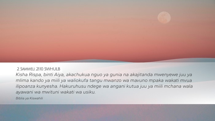 2 Samweli 21:10 SWHULB Bible Verse Image