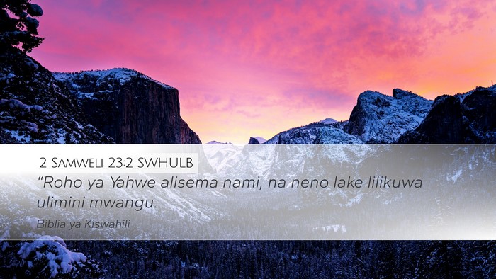 2 Samweli 23:2 SWHULB Bible Verse Image