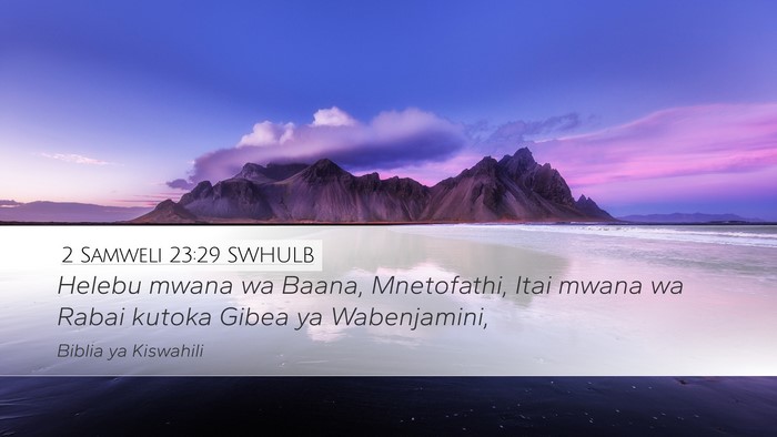 2 Samweli 23:29 SWHULB Bible Verse Image