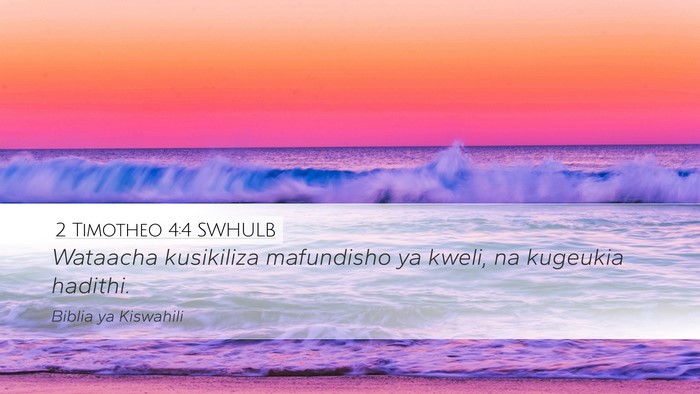 2 Timotheo 4:4 SWHULB Bible Verse Image