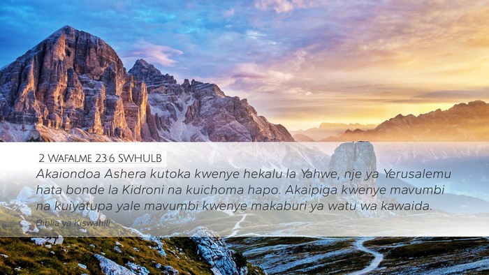 2 Wafalme 23:6 SWHULB Bible Verse Image