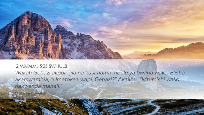2 Wafalme 5:25 SWHULB Bible Verse Image
