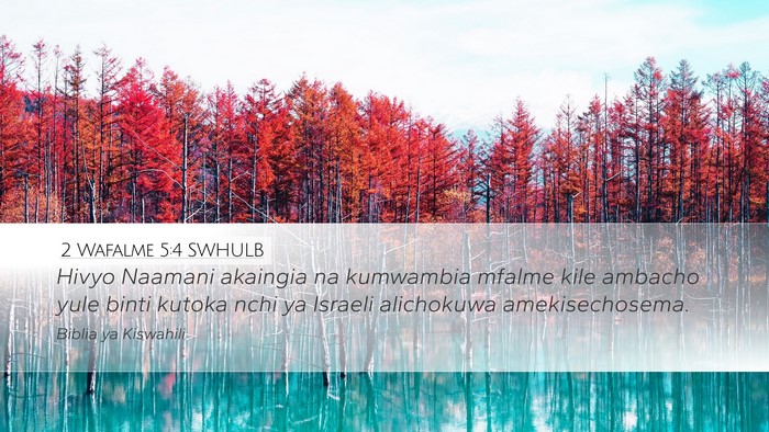 2 Wafalme 5:4 SWHULB Desktop Wallpaper - Hivyo Naamani akaingia na kumwambia mfalme kile - Desktop Bible Verse Wallpaper