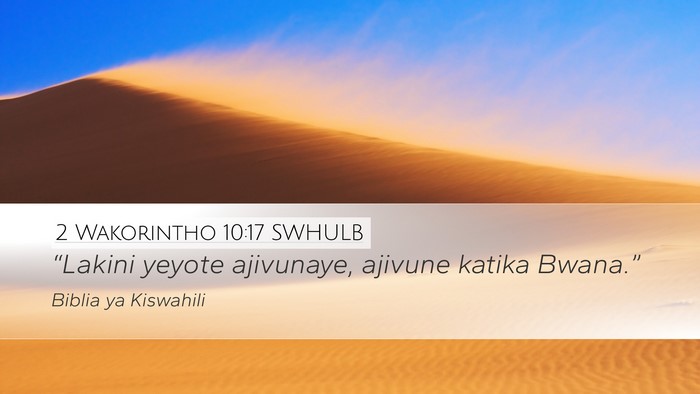 2 Wakorintho 10:17 SWHULB Bible Verse Image