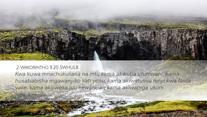2 Wakorintho 11:20 SWHULB Bible Verse Image