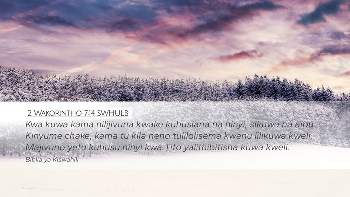 2 Wakorintho 7:14 SWHULB Bible Verse Image