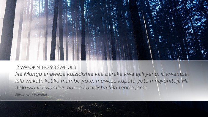 2 Wakorintho 9:8 SWHULB Bible Verse Image