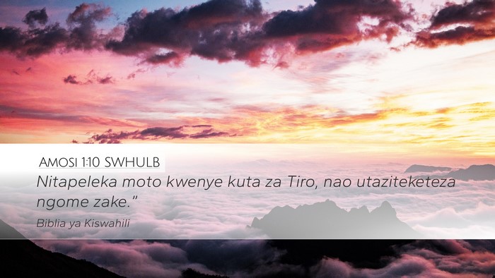 Amosi 1:10 SWHULB Bible Verse Image