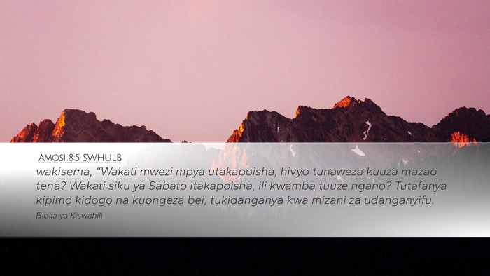 Amosi 8:5 SWHULB Bible Verse Image