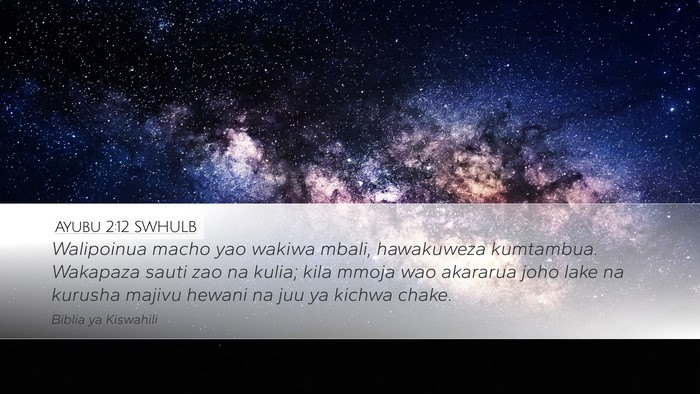 Ayubu 2:12 SWHULB Bible Verse Image